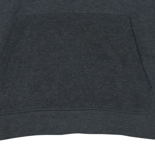 Reebok Men's Grey Hoodie L Pullover Logo Cotton Blend Warm Sweatshirt