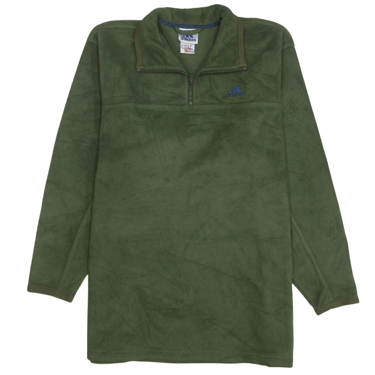 Adidas Men's Green Fleece 1/4 Zip Pullover Sweatshirt M