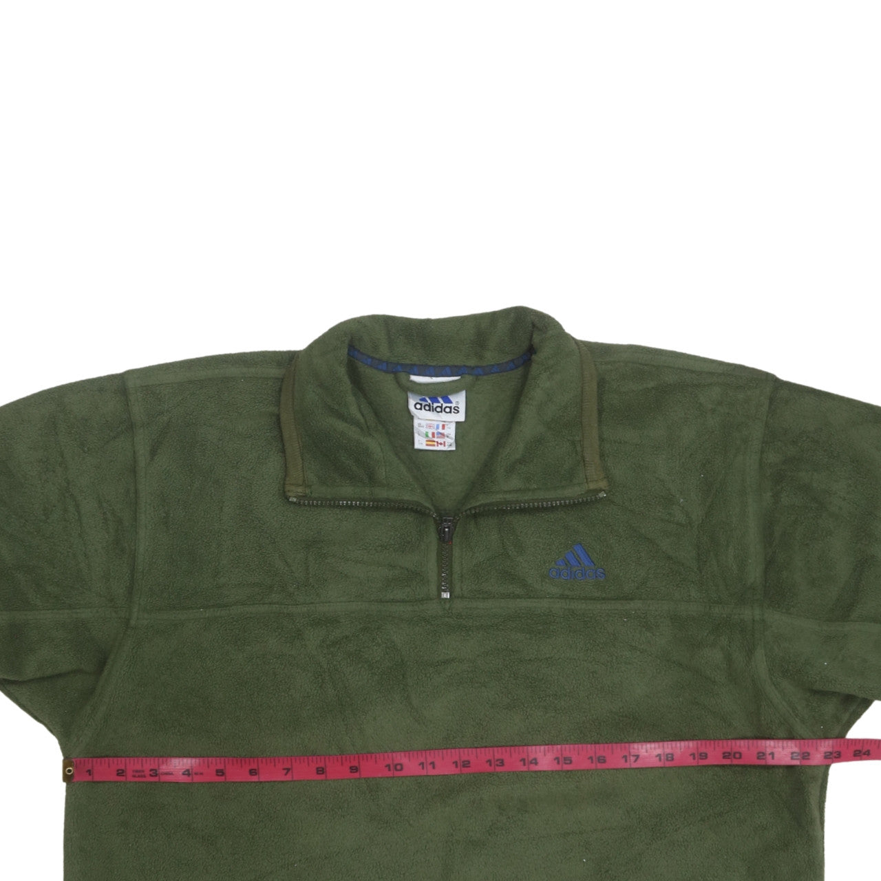 Adidas Men's Green Fleece 1/4 Zip Pullover Sweatshirt M