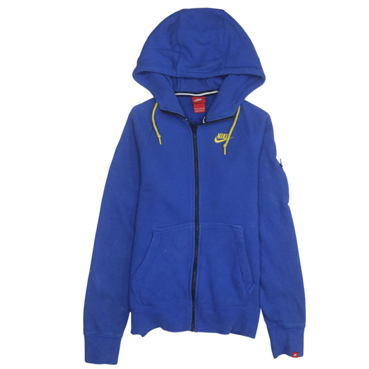Nike Men's Blue XS Full Zip Cotton Hoodie with Logo