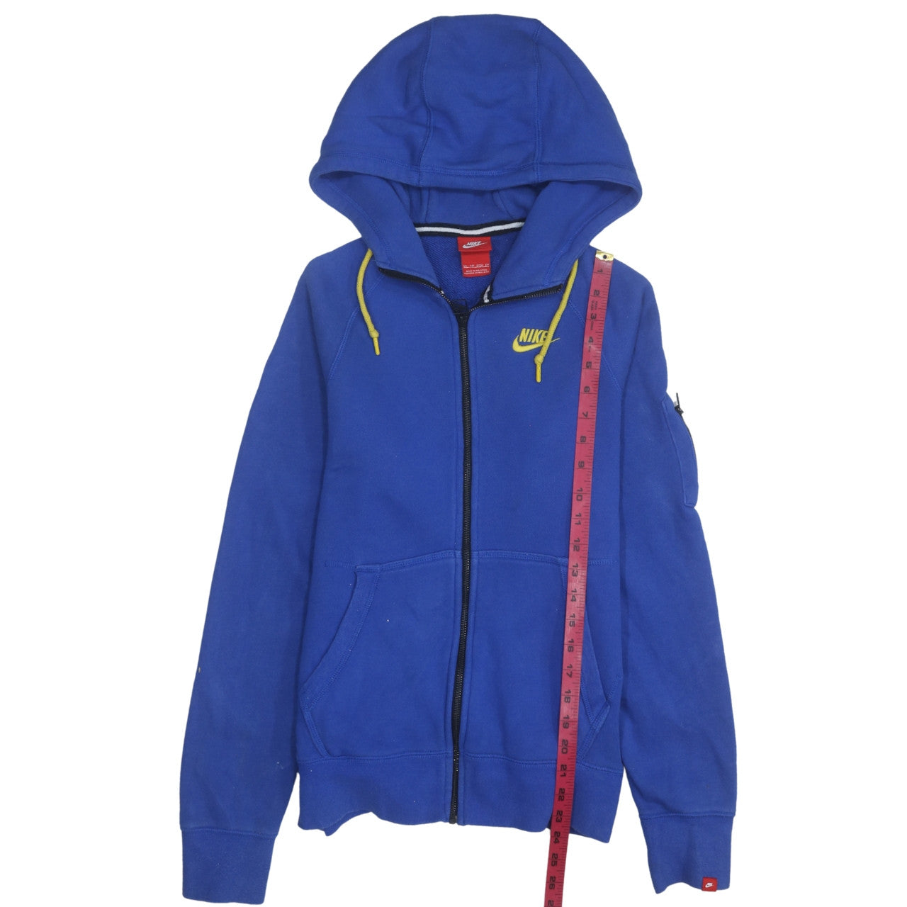 Nike Men's Blue XS Full Zip Cotton Hoodie with Logo