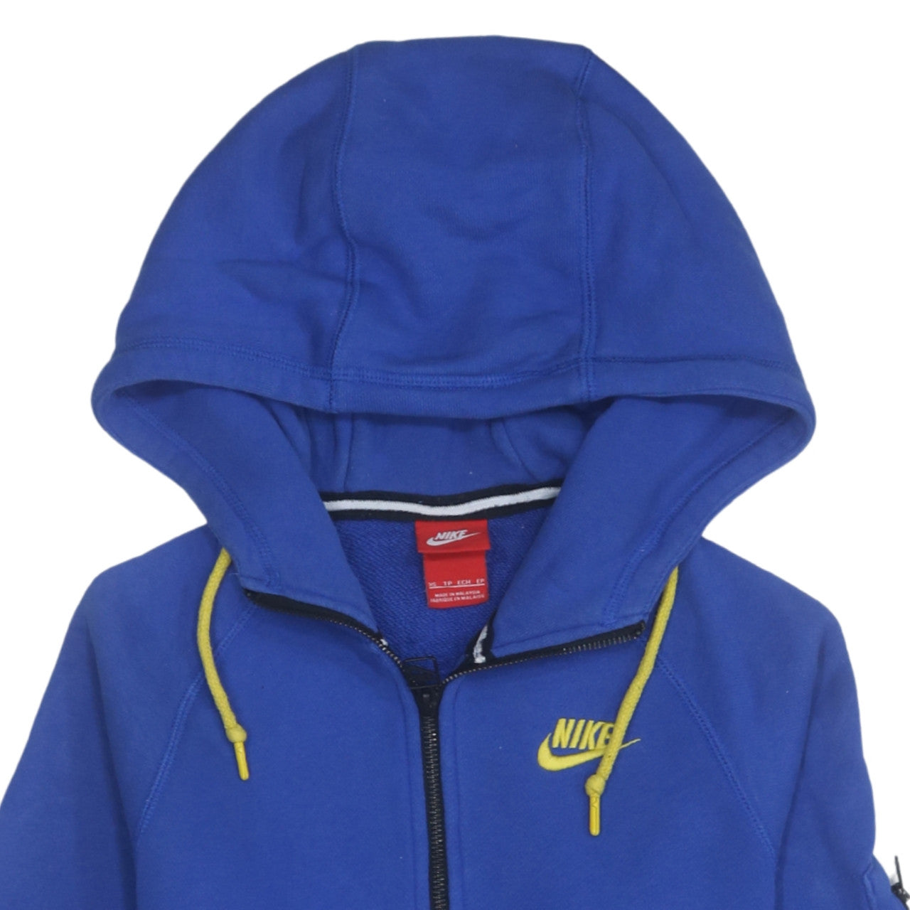 Nike Men's Blue XS Full Zip Cotton Hoodie with Logo