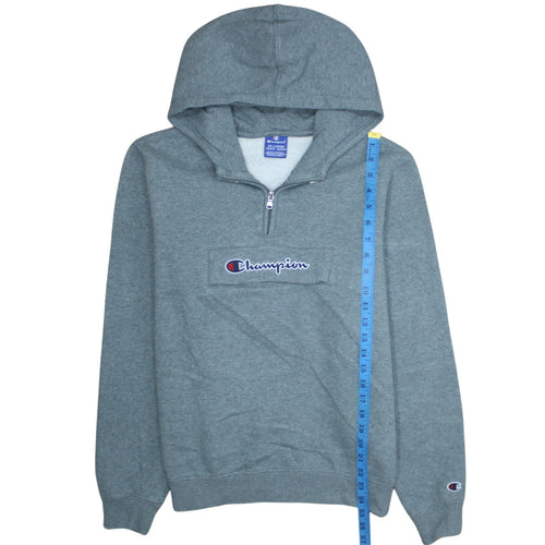 Champion Boys Grey 2XL Pullover Fleece Hoodie with Logo and Zip Detail