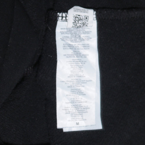Fila Women Black Pullover Hoodie Medium Cotton Blend Casual
