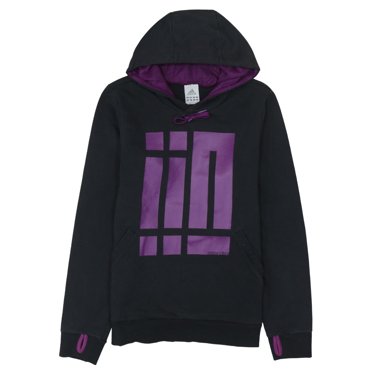 Adidas Men's Black Purple Pullover Hoodie Graphic Print Size M