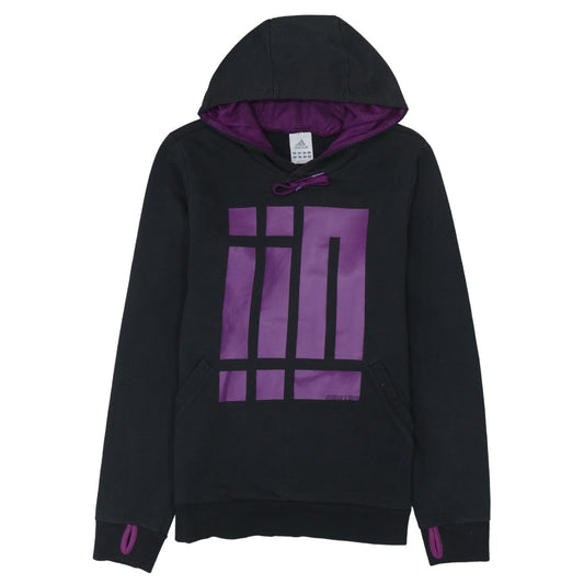 Adidas Men's Black Purple Pullover Hoodie Graphic Print Size M