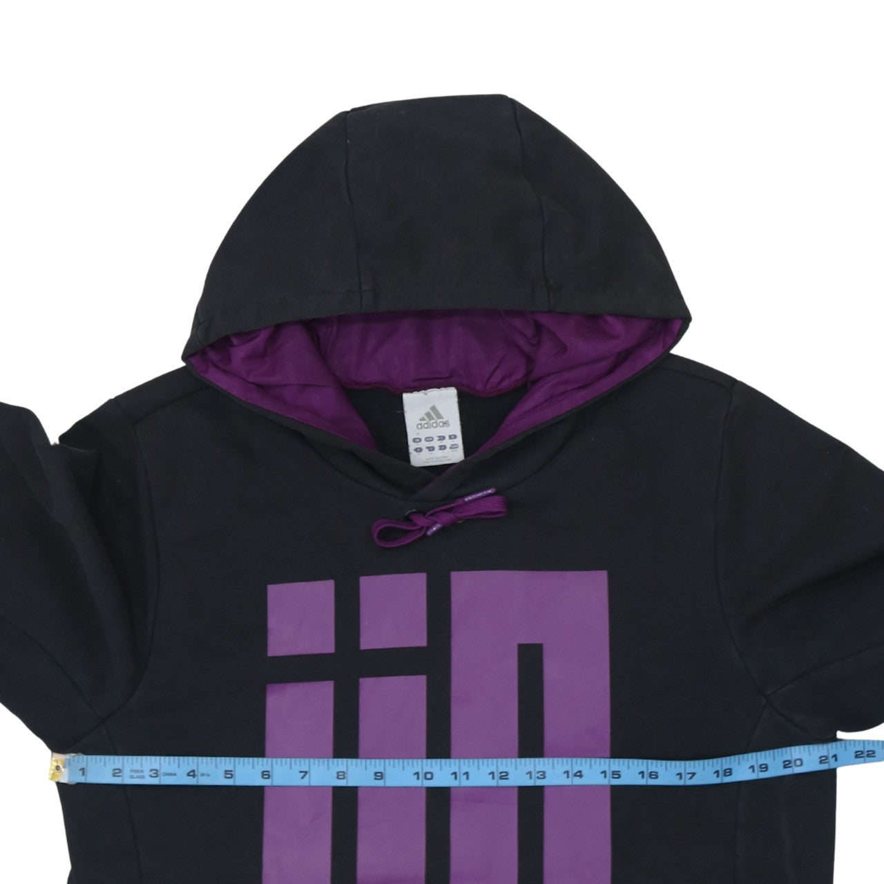 Adidas Men's Black Purple Pullover Hoodie Graphic Print Size M