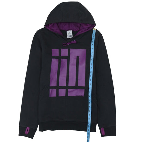 Adidas Men's Black Purple Pullover Hoodie Graphic Print Size M