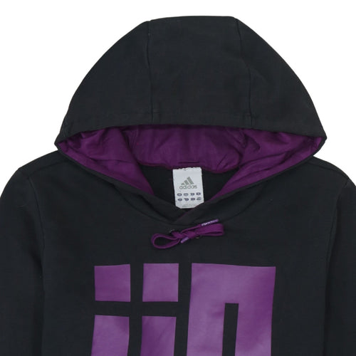 Adidas Men's Black Purple Pullover Hoodie Graphic Print Size M