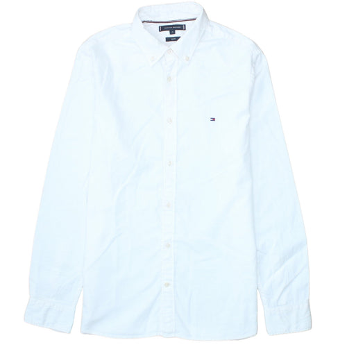 Tommy Hilfiger Men's White Slim Fit Long Sleeve Cotton Shirt M