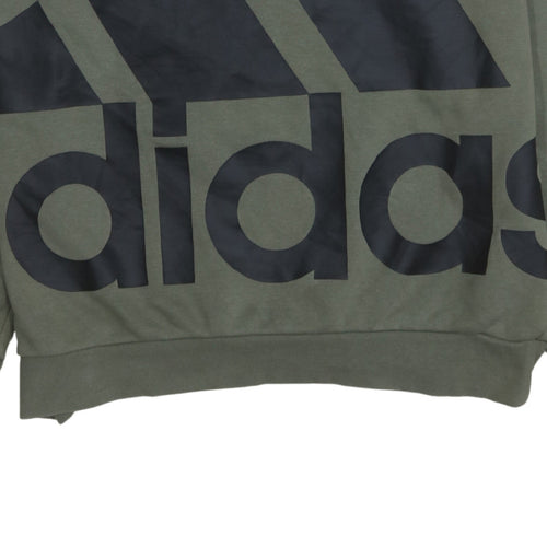 Adidas Men’s Green Logo Pullover Sweatshirt Size M
