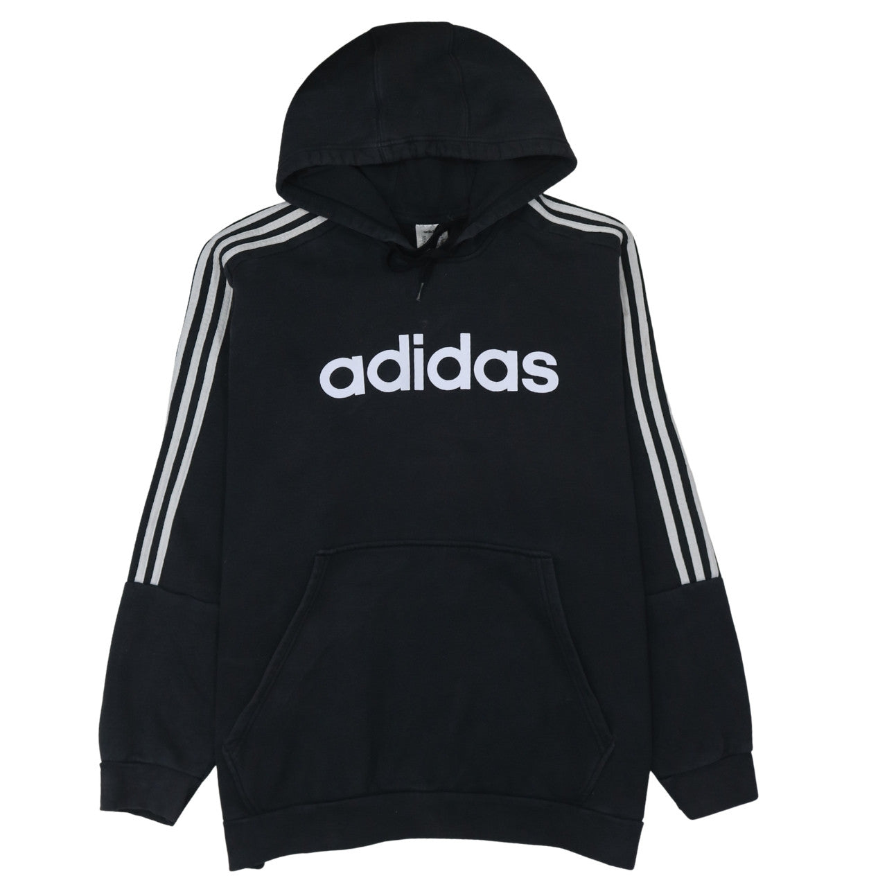 Adidas Mens Black 2XL Pullover Hoodie with Logo and Pockets