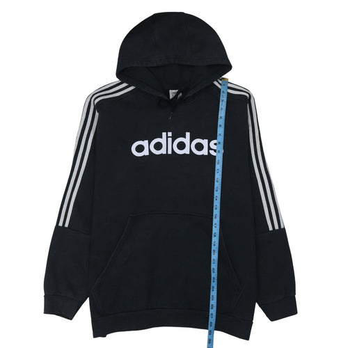 Adidas Mens Black 2XL Pullover Hoodie with Logo and Pockets