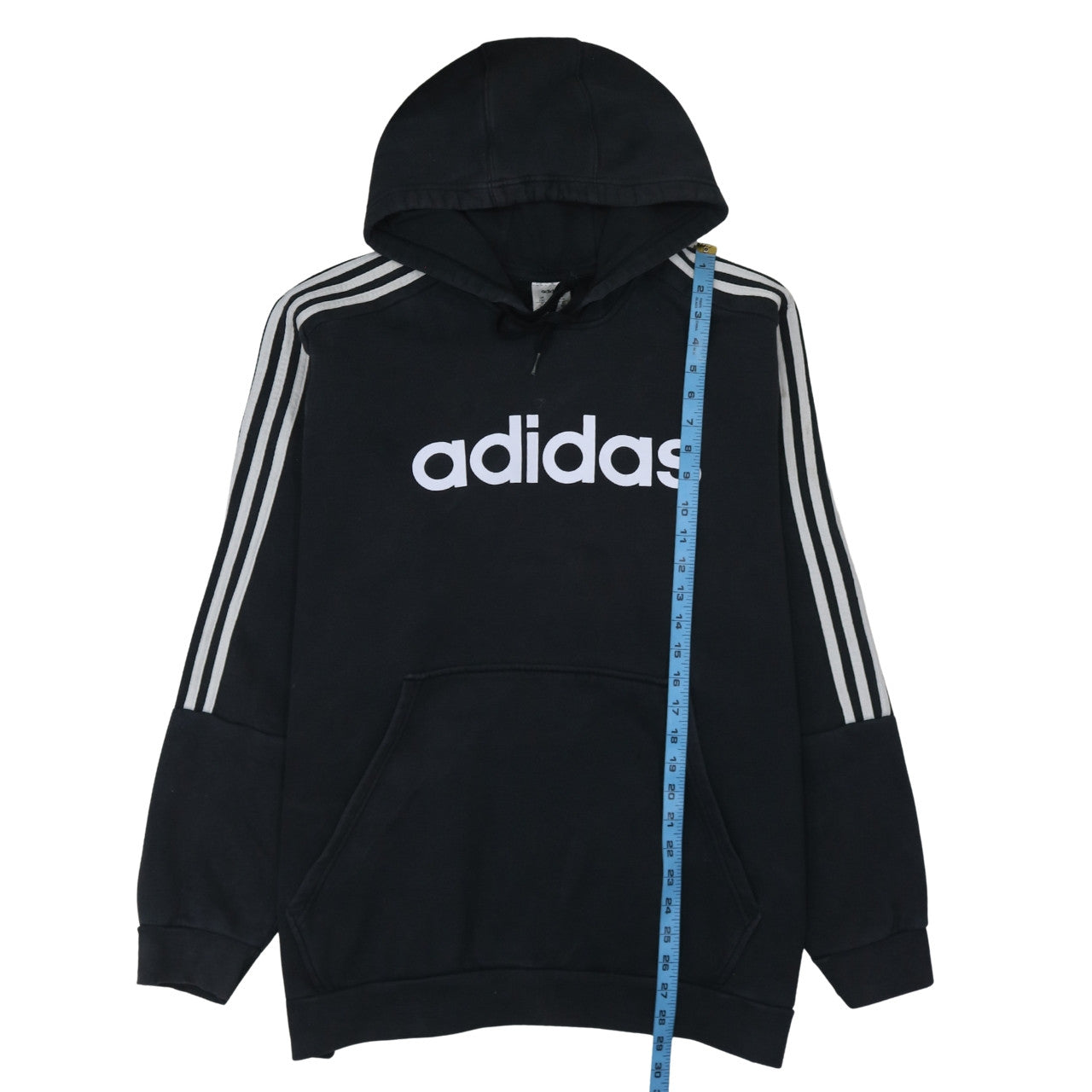 Adidas Mens Black 2XL Pullover Hoodie with Logo and Pockets