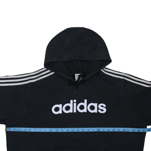 Adidas Mens Black 2XL Pullover Hoodie with Logo and Pockets