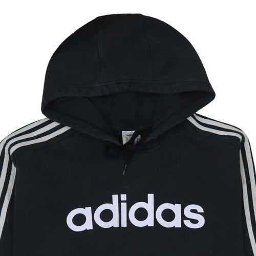 Adidas Mens Black 2XL Pullover Hoodie with Logo and Pockets