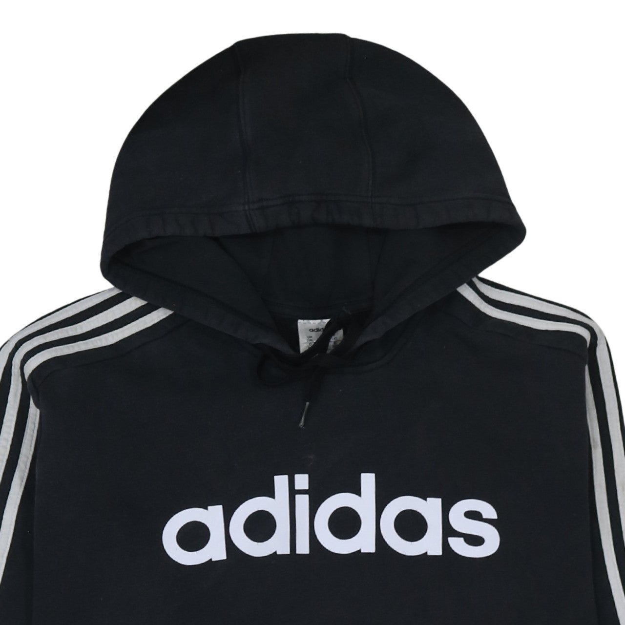 Adidas Mens Black 2XL Pullover Hoodie with Logo and Pockets
