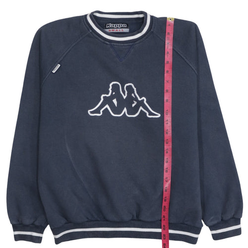 Kappa Men Blue Logo Pullover Sweatshirt Small Crew Neck