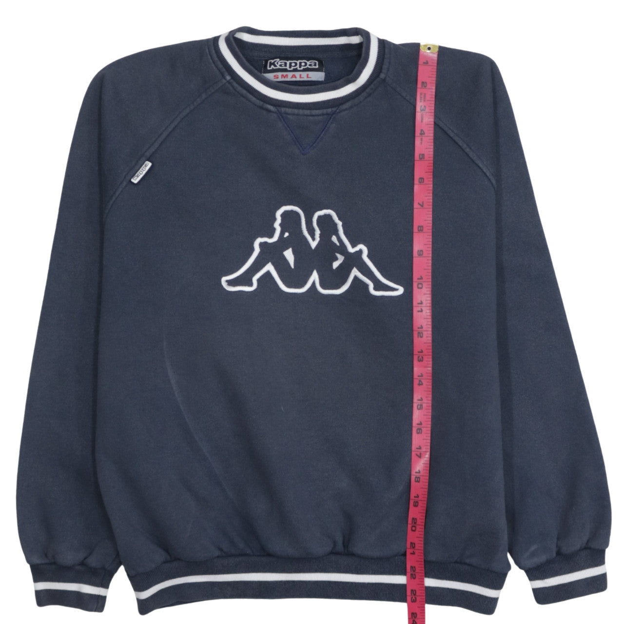 Kappa Men Blue Logo Pullover Sweatshirt Small Crew Neck