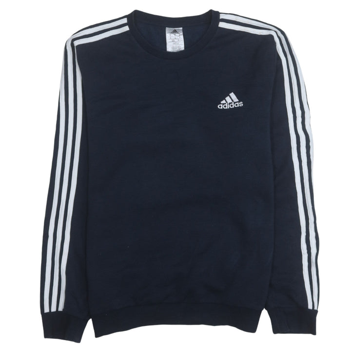 Adidas Men's Blue Pullover Sweatshirt Medium Crew Neck Fleece