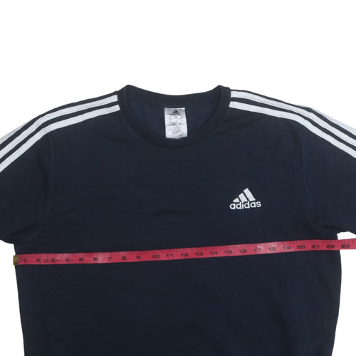 Adidas Men's Blue Pullover Sweatshirt Medium Crew Neck Fleece