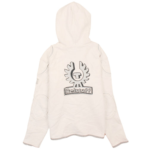 Belstaff Women White Size 12 Full Zip Logo Hoodie