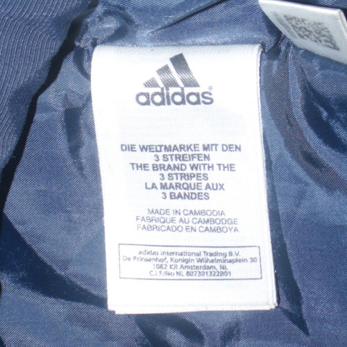 Adidas Men's Blue L Full Zip Lined Parka Jacket