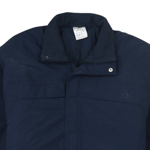 Adidas Men's Blue L Full Zip Lined Parka Jacket