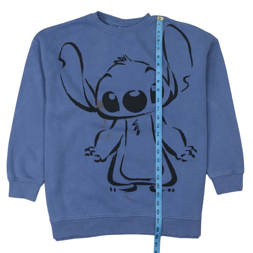 Disney Primark Womens Blue Stitch Sweatshirt Size Small 10/12 Pullover
