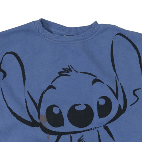 Disney Primark Womens Blue Stitch Sweatshirt Size Small 10/12 Pullover