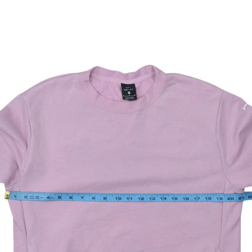Nike Women Pink Dri-FIT Crew Neck Pullover Sweatshirt M