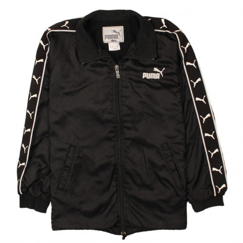 Puma Boys Black Track Jacket Full Zip Logo Sportswear Size 150