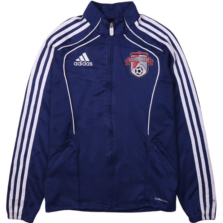 Adidas Boys Blue Football Track Jacket Size 13-14 Years Full Zip
