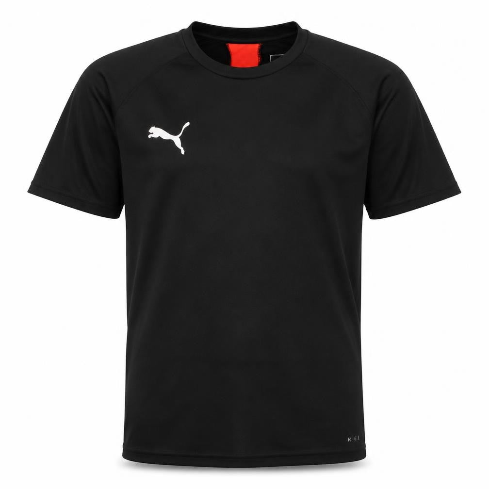 Front view of Puma boys’ black 13-14 years crew neck active t-shirt