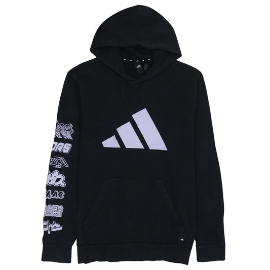 Adidas Mens Black Pullover Hoodie Size M Graphic Sportswear