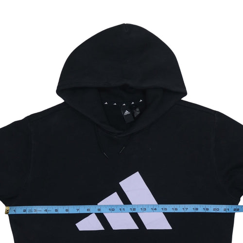 Adidas Mens Black Pullover Hoodie Size M Graphic Sportswear