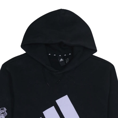 Adidas Mens Black Pullover Hoodie Size M Graphic Sportswear