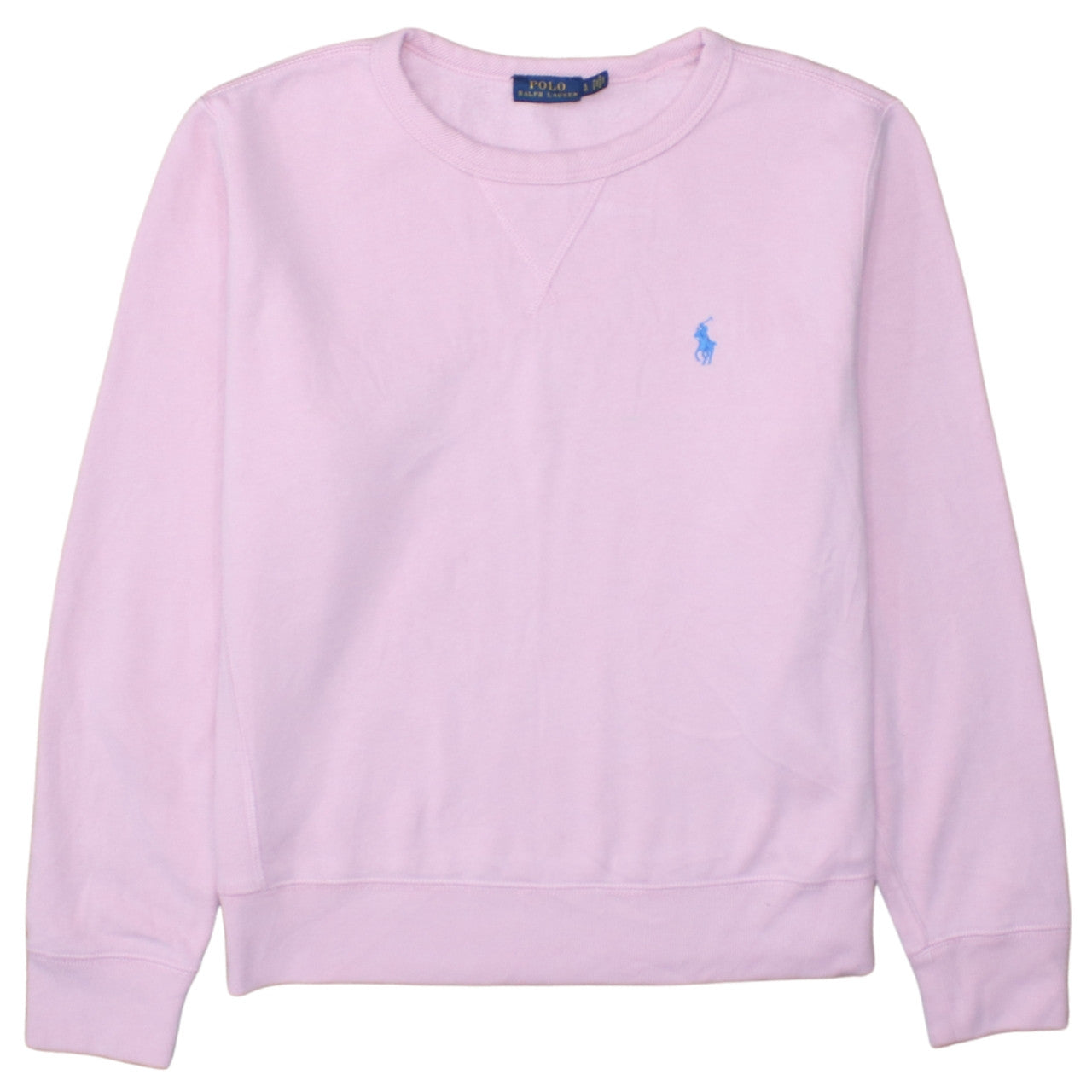 Ralph Lauren Women Pink Crew Neck Pullover Sweatshirt Size L Cotton Blend