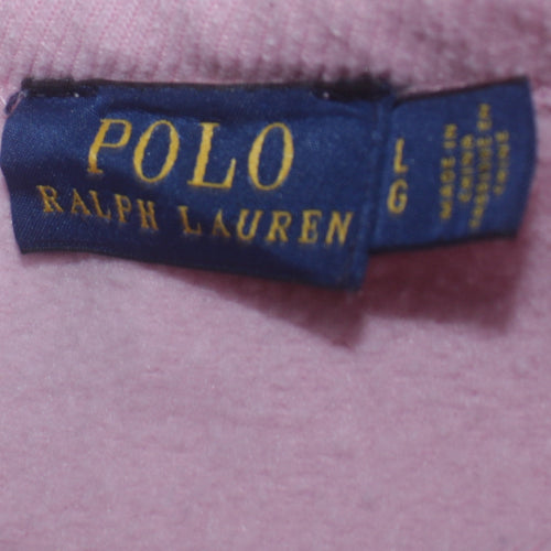 Ralph Lauren Women Pink Crew Neck Pullover Sweatshirt Size L Cotton Blend