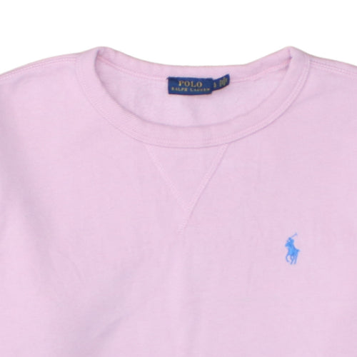 Ralph Lauren Women Pink Crew Neck Pullover Sweatshirt Size L Cotton Blend