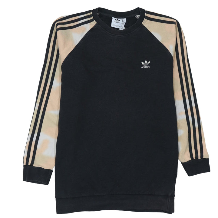 Adidas Men's Black XL Pullover Sweatshirt with Logo Striped Long Sleeves