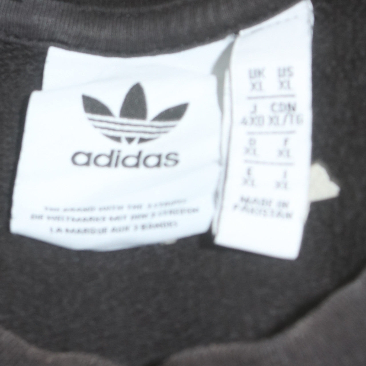 Adidas Men's Black XL Pullover Sweatshirt with Logo Striped Long Sleeves