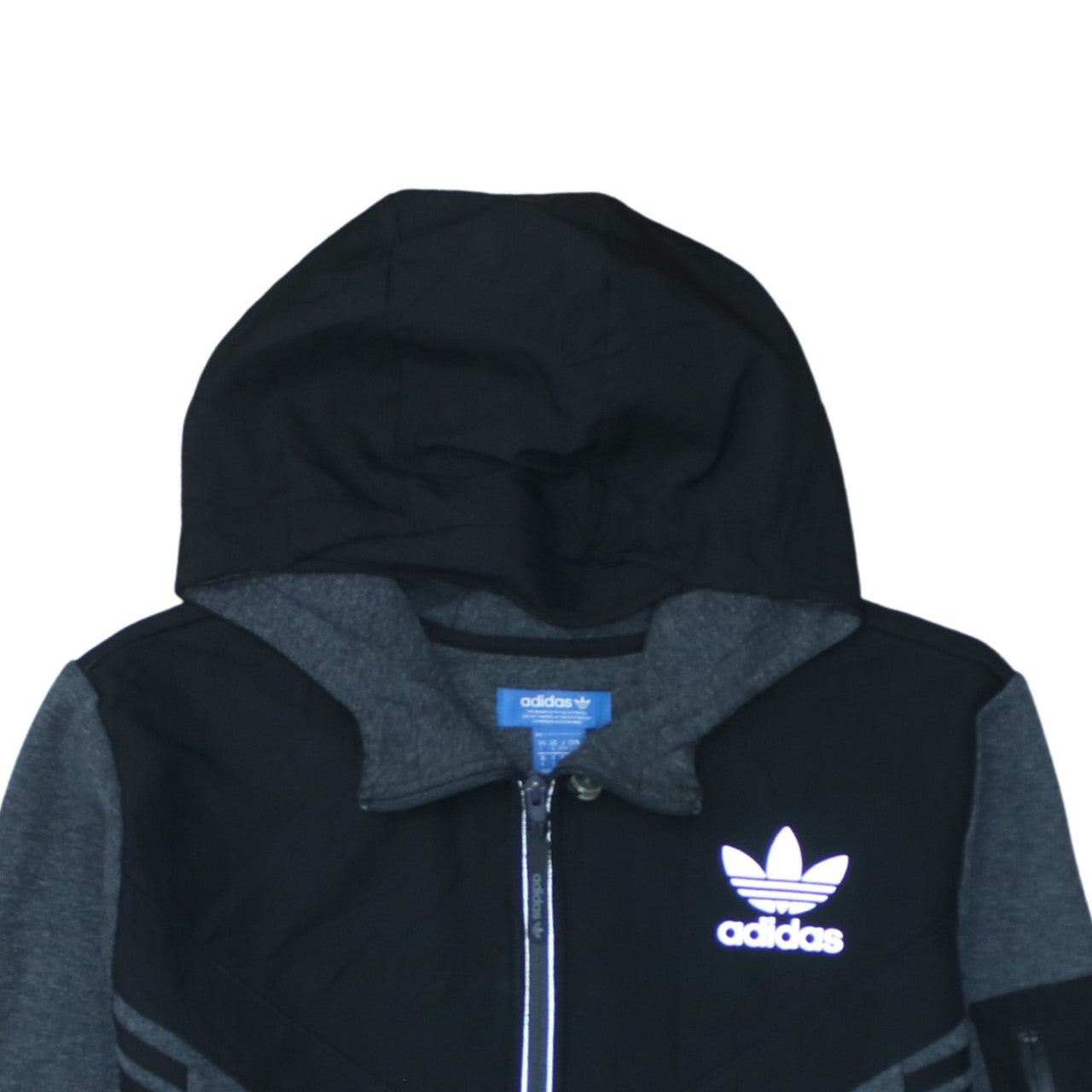 Adidas Men’s Grey Full Zip Hoodie Size L Sportswear Sweatshirt