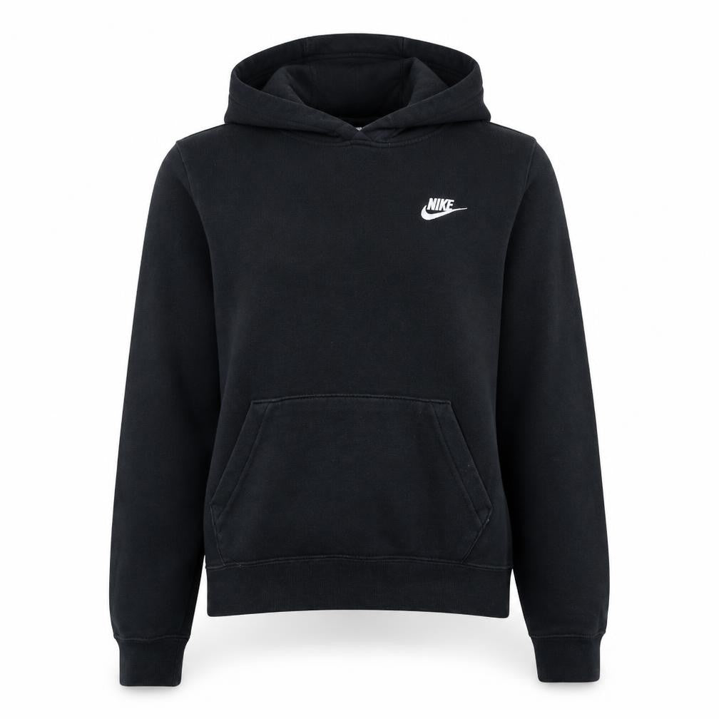 Front view of Nike women’s black medium pullover hoodie sweatshirt