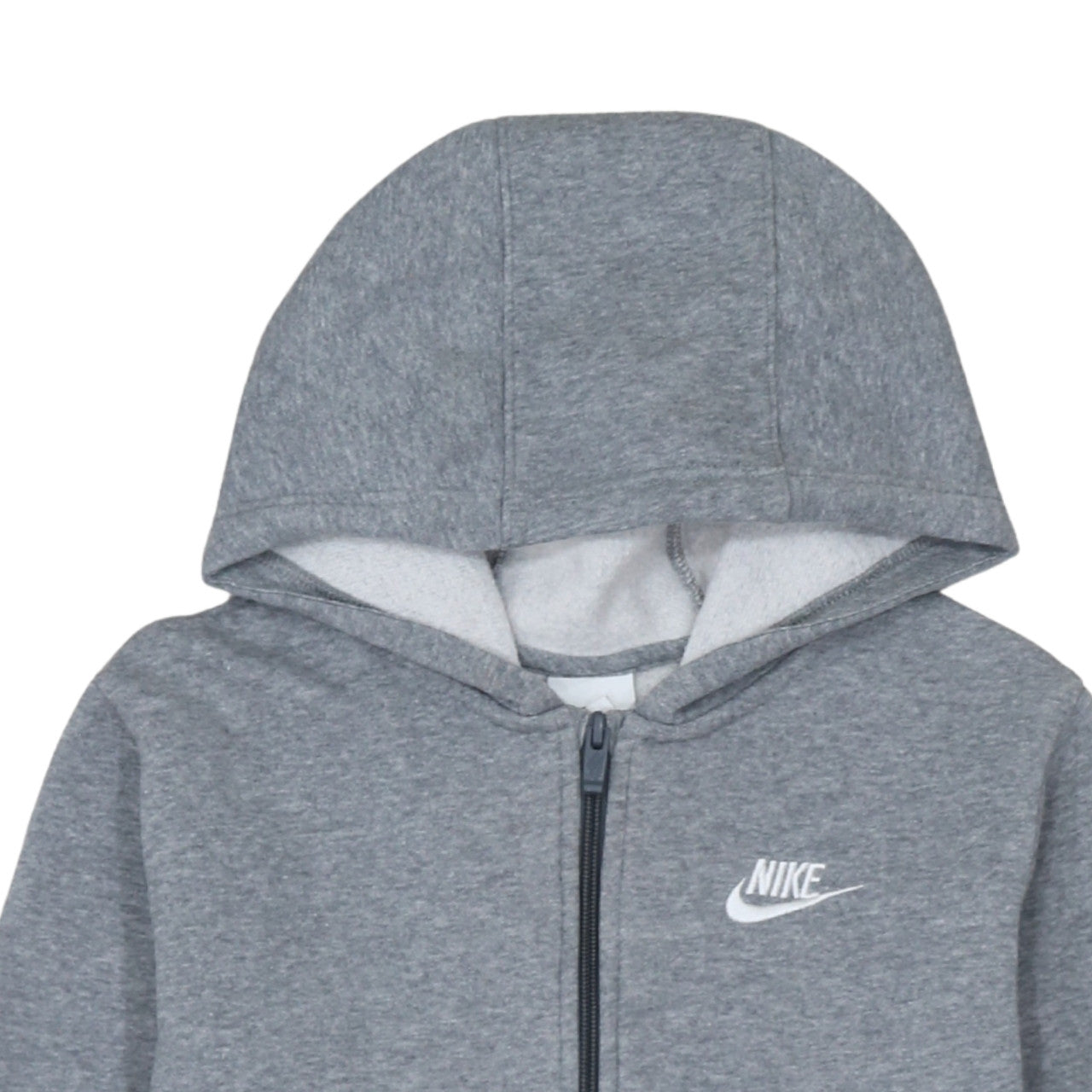 Nike Boys Grey Full Zip Hoodie L 147-158cm Fleece Lined Casual Sweatshirt
