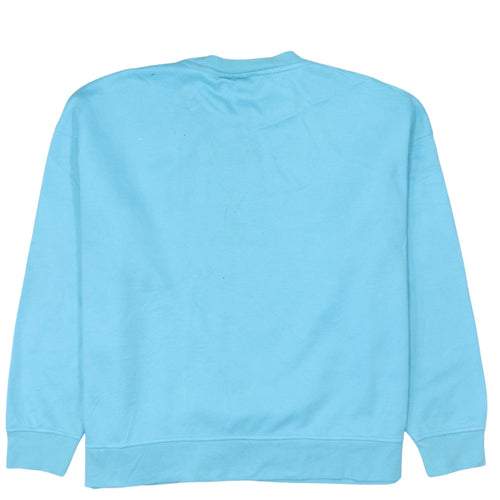 Disney Women Blue Stitch Sweatshirt L Crew Neck Pullover