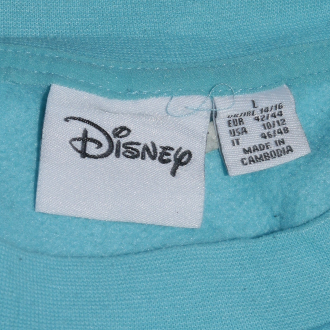 Disney Women Blue Stitch Sweatshirt L Crew Neck Pullover