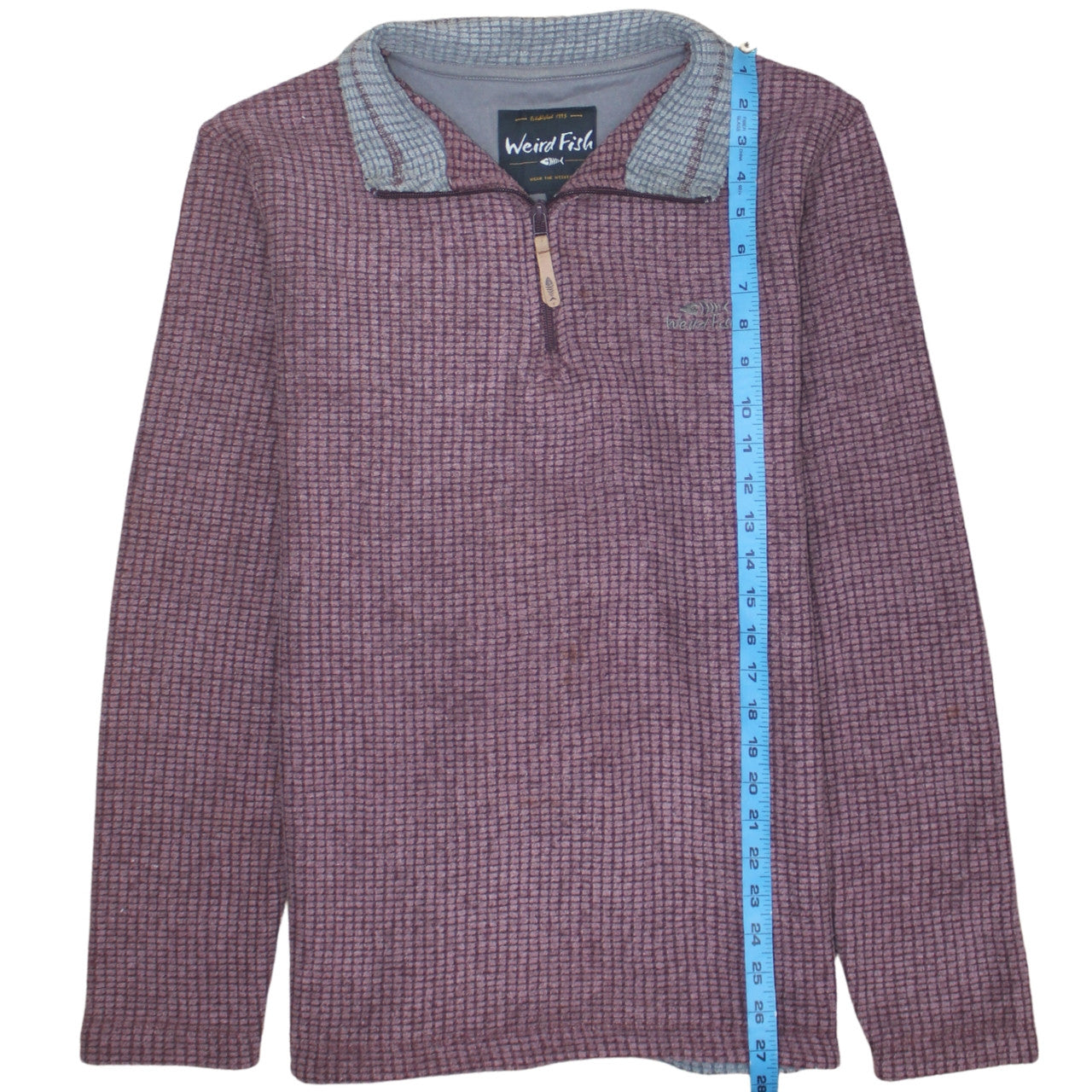 Weird Fish Men's Purple Fleece 1/4 Zip Pullover Jacket Size S
