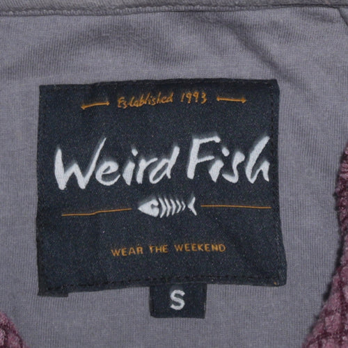 Weird Fish Men's Purple Fleece 1/4 Zip Pullover Jacket Size S