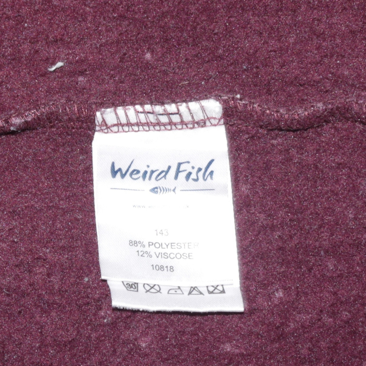 Weird Fish Men's Purple Fleece 1/4 Zip Pullover Jacket Size S